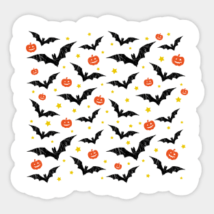 Halloween Bats And Pumpkins Sticker